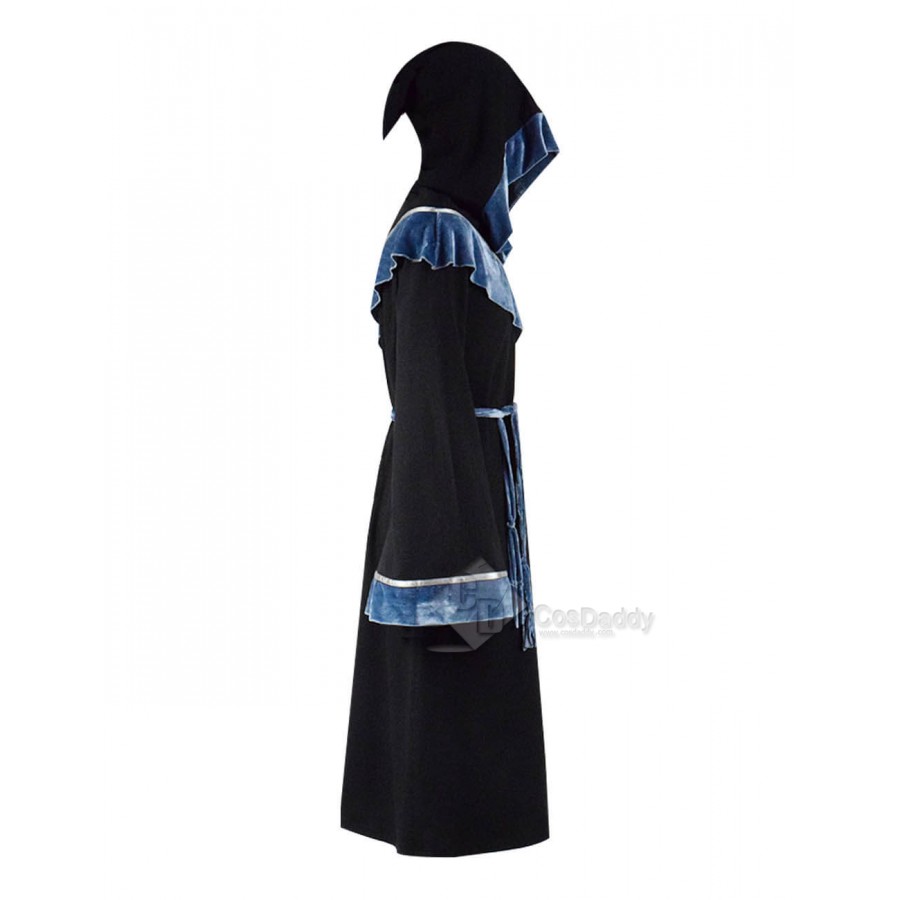 Black Halloween Magic Long Robe Hooded Costumes